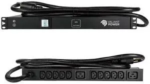 Rack Mount Power Strip - 240V 30A 1C19 & 5 C13 outlets PDU with Built-in Surge Protector, Volt & Amp Meter for Data Center - 19 Metal Housing, Ears & Fittings Included (10C13 2C19)