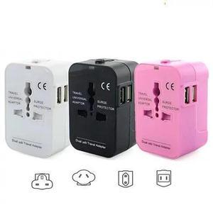 Worldwide Power Adapter and Travel Charger with Dual USB ports that works in 150 countries