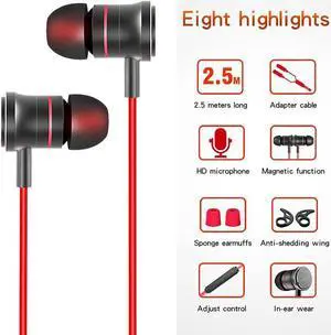 JIES Fashion Sports In-Ear Earbud Headphones Waterproof and sweat proof-Red