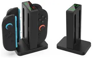 Controller Charging Dock for Nintendo Switch 2, 4-Port Magnetic Charging Station with LED Indicators, Type-C USB Input, Black