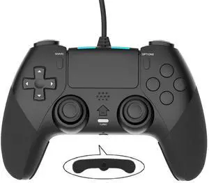 Wired Controller Gamepad for Playstation 4 with Advanced Programming Buttons Dual Vibration Shock Joystick Gamepad for PS4/PS4 Slim/PS4 Pro and PC (Black)