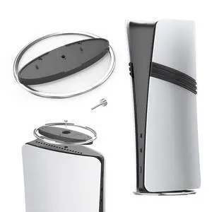 GAMFAMI Vertical Stand Compatible with PlayStation 5/PS5 Slim/Pro Consoles - PS 5 Base Accessories (Silver)