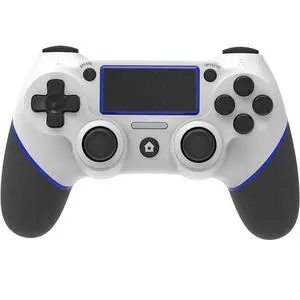 Wireless Controller Gamepad for PS4/PS4 Slim/PS4 pro/PC with USB Charge Cable with Dual Vibration, Clickable Touchpad, Audio Function, Light Bar and Anti-Slip (WhiteBule)