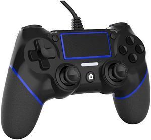 Wired Controller Gamepad for Ps4 Dual Vibration Shock Joystick Gamepad for PS4/PS4 Slim/PS4 Pro and PC (Black Blue)