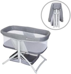 Baby Trend Quick-Fold 2-in-1 Rocking Bassinet, Shadow Stone Gray