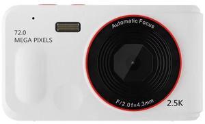 Digital Camera 16x Digtal Zoom Auto Focus 2.5K HD 72MP Digital Camcorder Camera for Home Outdoor Travel White