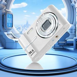 1080P High-definition Digital Camera 50 Million Photos 16x Digital Zoom Camera No Shaking Proof Home Camera White