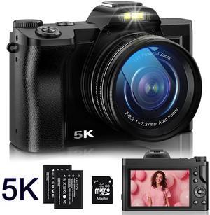 5K Digital Camera WiFi  Autofocus Vlogging Camera 48MP Compact Video Camera for Youtube with 32G SD Card UV Filter