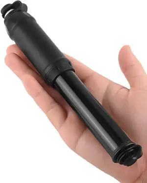 Mini Bike Pump for All Bike Tires with Presta to Schrader Valve Cable, Retail Packaging
