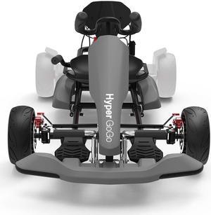 HYPER GOGO Go Kart Kit  Hoverboard Attachment Competiable with Most of the Hoverboard Outdoor Race Pedal Go Karting Car for Kids and Adults Adjustable Length and Height Ride On Toys Grey