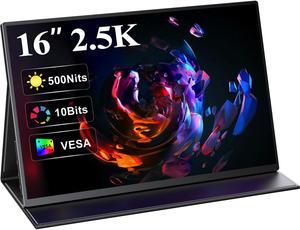 UPERFECT Portable Monitor 16 Inch 2K 60HZ 2560x1600 QHD Screen HDR LCD Display 16:10 Screen with VESA Mountable