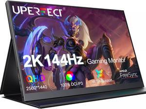 EVICIV 17.3" 144Hz 2K Portable Monitor 1440P HDR Screen w/VESA & Leather Case For PS4 5
