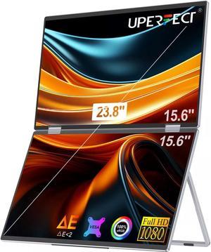 UPERFECT Dual Laptop Screen Extender 15.6" FHD Folding Stacked Portable Monitor