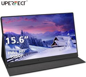 UPERFECT Portable Monitor, 2023 [New Version] 15.6" IPS HDR 1920X1080 FHD Eye Care Screen USB C Gaming Monitor, Dual Speaker Computer Display HDMI Type-C VESA for Laptop PC MAC Phone w/Smart Case