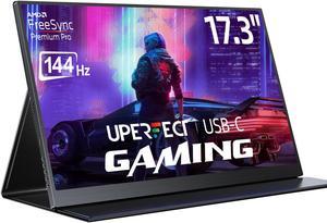UPERFECT 17.3 Inch 144Hz Portable Gaming Monitor, AMD FreeSync Premium Eye Care Monitor, FHD 1080P HDR IPS Laptop Computer Monitor, HDMI USB C External Screen for Esports Xbox Switch PS5