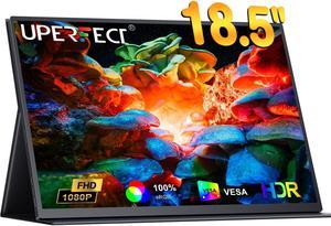 UPERFECT 18.5" 1080P Portable Monitor VESA & Speakers, Frameless IPS HDR Gaming Monitor