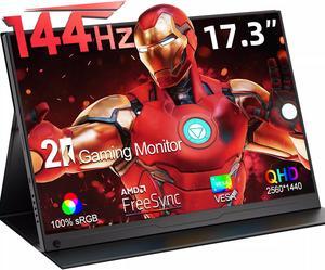 UPERFECT 17.3" Portable Monitor 2560*1440 144Hz FreeSync Gaming Monitor for PS5 Xbox