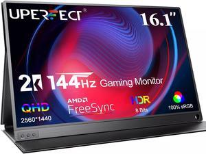 UPERFECT Portable Monitor 16.1" 2K 144Hz Gaming Monitor 1440P 100% sRGB Screen with VESA For PS Xbox