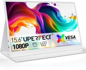 UPERFECT 15.6" White Portable Monitor FHD 1080P Eye-care Portable Gaming Monitor With VESA Mount IPS 178°