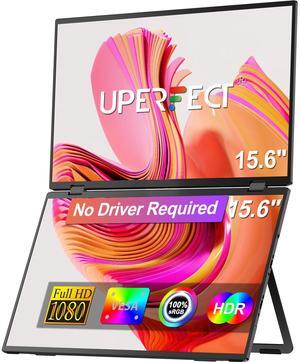 UPERFECT Delta 15.6" Dual Monitor Portable Screen Extender for Laptop, 1080P HDR, 360° Folding, Triple Monitor with Stand - No Driver Needed