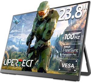 UPERFECT 23.8" 100Hz 1080P Ultra-Slim Portable Gaming Monitor with HDMI, USB-C, 180°Adjustable Kickstand & VESA Mount for Laptops, Steamdeck, MacBook, Phones, Mini PC