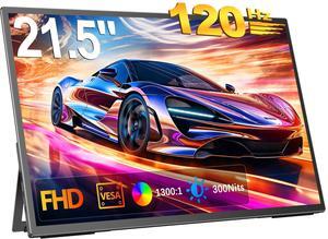 UPERFECT 21.5 Inch 120HZ Portable Monitor w/Kickstand & VESA, Large Portable Gaming Monitor with HDMI Type C, External Dispaly for Laptops, Steamdeck, MacBook, Phones, Mini PC