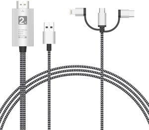 UPERFECT 3 in 1 Lightning to HDMI Adapter Compatible for iPhone to Portable Monitor, HDMI Cable Adapter Compatible with iPhone, iPad, iPod