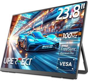UPERFECT 23.8" 100Hz 1080P Ultra-Slim Portable Gaming Monitor with HDMI, USB-C, 180°Adjustable Kickstand & VESA Mount for Laptops, Steamdeck, MacBook, Phones, Mini PC