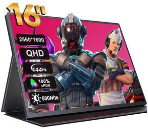 UPERFECT 16" 2K QHD 144Hz Portable Gaming Monitor with HDR, FreeSync, VESA Mount, Smart Case, and Wide Compatibility for PC, Console, Phone