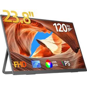 UPERFECT 24" 120HZ Portable Monitor w/ 180°Adjustable Kickstand & VESA, Large Portable Gaming Monitor with HDMI Type C, External Portable Monitor for Laptops, Steamdeck, MacBook, Phones, Mini PC