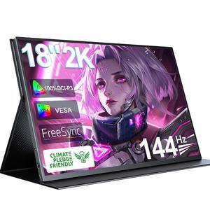 UPERFECT 18" Portable Gaming Monitor 144Hz 2560*1600 2K Freesync Screen Switch Display