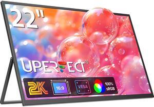 UPERFECT 22" Portable Monitor 2560*1440 2K QHD LCD Game Display IPS Panel USB C HDMI Computer Screen with VESA