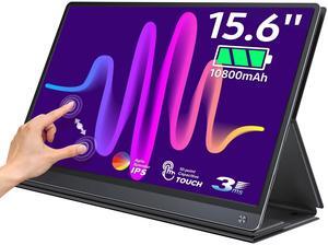 UPERFECT Toucscreen Portable Monitor with Battery, 15.6'' IPS HDR FHD Matte Screen Eye Care, Aluminum Alloy,Narrow Bezel,10-Point Capacitive Touch,Built-in 10800mAh Battery,Quad Speaker,Smart Case