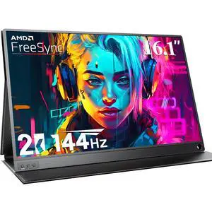 UPERFECT Portable Monitor 2K 144Hz 16.1" Gaming Monitor for Laptop 2560x1440P QHD FreeSync HDR Ultra Slim External Second Screen for PC Phone Game Console
