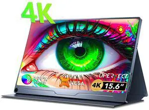 4K Portable Monitor 15.6" HDR Gaming Monitor 600 nits Brightness 100% Adobe sRGB HDMI USB-C External Monitor [Refurbished]