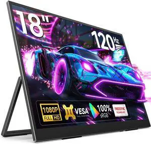 UPERFECT 18-inch Portable Monitor 2K 144Hz HDR | 100% DCI-P3 500Nits IPS | VESA Stand 180° Adjustable | Frameless FreeSync Gaming Display for Laptop/PC/Console - Ultra-Slim Travel Second Monitor