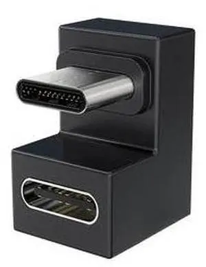UPERFECT Adapter USB C Female to USB Male Adapter | U-Shape 180° Flip Design | 144Hz 4K 10Gbps | Cable Management Solution for Monitors & Laptops
