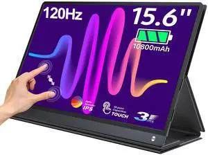 UPERFECT Toucscreen Portable Monitor with Battery, 15.6'' IPS HDR FHD Matte Screen Eye Care, Aluminum Alloy,Narrow Bezel,10-Point Capacitive Touch,Built-in 10800mAh Battery,Quad Speaker,Smart Case