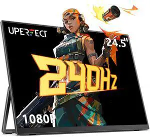 UPERFECT 24.5" Portable Monitor with Stand - 240Hz Refresh Rate, 1920*1080, 240HZ HDMI/Type-C, for Work & Gaming