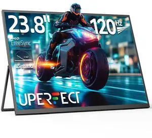 UPERFECT 24" 120Hz Gaming Monitor with Adjustable Stand & VESA Mount, HDMI USB-C Ports, 1ms Response Esports Monitor IPS Display for PC, PS5, Xbox, Switch, Mac
