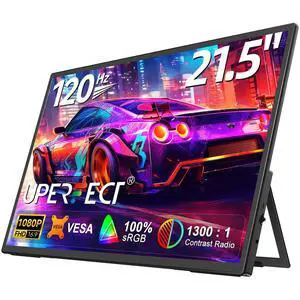 UPERFECT 21.5" 120Hz Desktop Monitor w/ VESA & Kickstand - HDMI & USB-C Display for PC, Gaming, Workstations