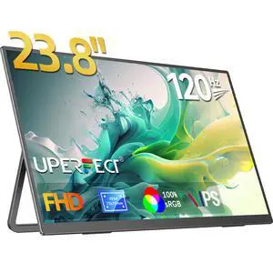 UPERFECT 24" 120Hz Gaming Monitor with Adjustable Stand & VESA Mount, HDMI USB-C Ports, 1ms Response Esports Monitor IPS Display for PC, PS5, Xbox, Switch, Mac