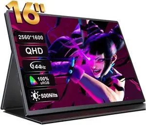 UPERFECT 16" Portable Monitor 2K 144HZ HDR FreeSync Portable Gaming Monitor w/VESA & Smart Case Matte IPS Eye Care External Second Screen For Laptop, PS5, Xbox, Switch