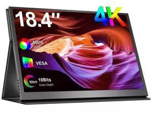 UPERFECT 18.4" 4K UHD Portable Monitor - 100% sRGB 10-Bit HDR, USB-C/Mini HDMI, VESA Mount & Protective Cover - Second Screen for Laptops/Phones/PS5/Xbox