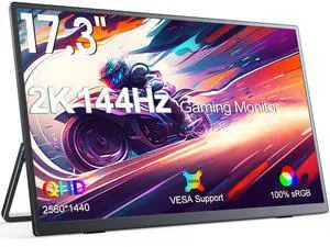 UPERFECT 144Hz Portable Monitor 17.3" 2K QHD 2560*1440 FreeSync Gaming Monitor 16:9 VESA UPERFECT 144Hz Portable Monitor 17.3" 2K QHD 2560*1440 FreeSync Gaming Monitor 16:9 VESA