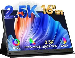 UPERFECT Portable Monitor 16" 2K 2560x1600 Gaming Monitor 100%sRGB USB C HDMI for PS Xbox UPERFECT Portable Monitor 16" 2K 2560x1600 Gaming Monitor 100%sRGB USB C HDMI for PS Xbox