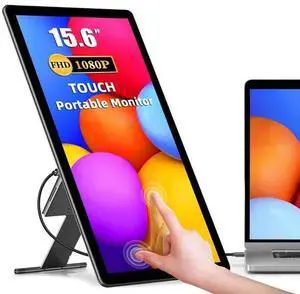 UPERFECT 15.6" Touchscreen Gaming Monitor with Built-in Stand, 1080P FHD IPS Display, USB-C, HDMI, & 10-Point Capacitive Touch for Laptop, MacBook, Phone, PS4/5, Switch, Xbox