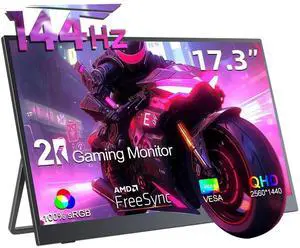 UPERFECT 17.3" Portable Monitor 2560*1440 144Hz FreeSync Gaming Monitor for PS5 Xbox