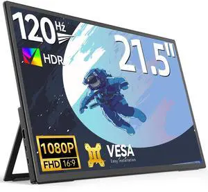 UPERFECT 21.5 Inch 120HZ Portable Monitor w/Kickstand & VESA, Large Portable Gaming Monitor with HDMI Type C, External Dispaly for Laptops, Steamdeck, MacBook, Phones, Mini PC UPERFECT 21.5 Inch 120HZ Portable Monitor w/Kickstand & VESA, Large Portable Gaming Monitor with HDMI Type C, External Dispaly for Laptops, Steamdeck, MacBook, Phones, Mini PC