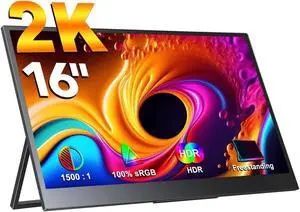 UPERFECT 16 Inch Portable Monitor 2560*1600 2K QHD Second LCD Display w/ VESA & Integrated Stand UPERFECT 16 Inch Portable Monitor 2560*1600 2K QHD Second LCD Display w/ VESA & Integrated Stand
